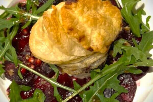 Ziegenkäse-Törtchen & Rote Bete Carpaccio